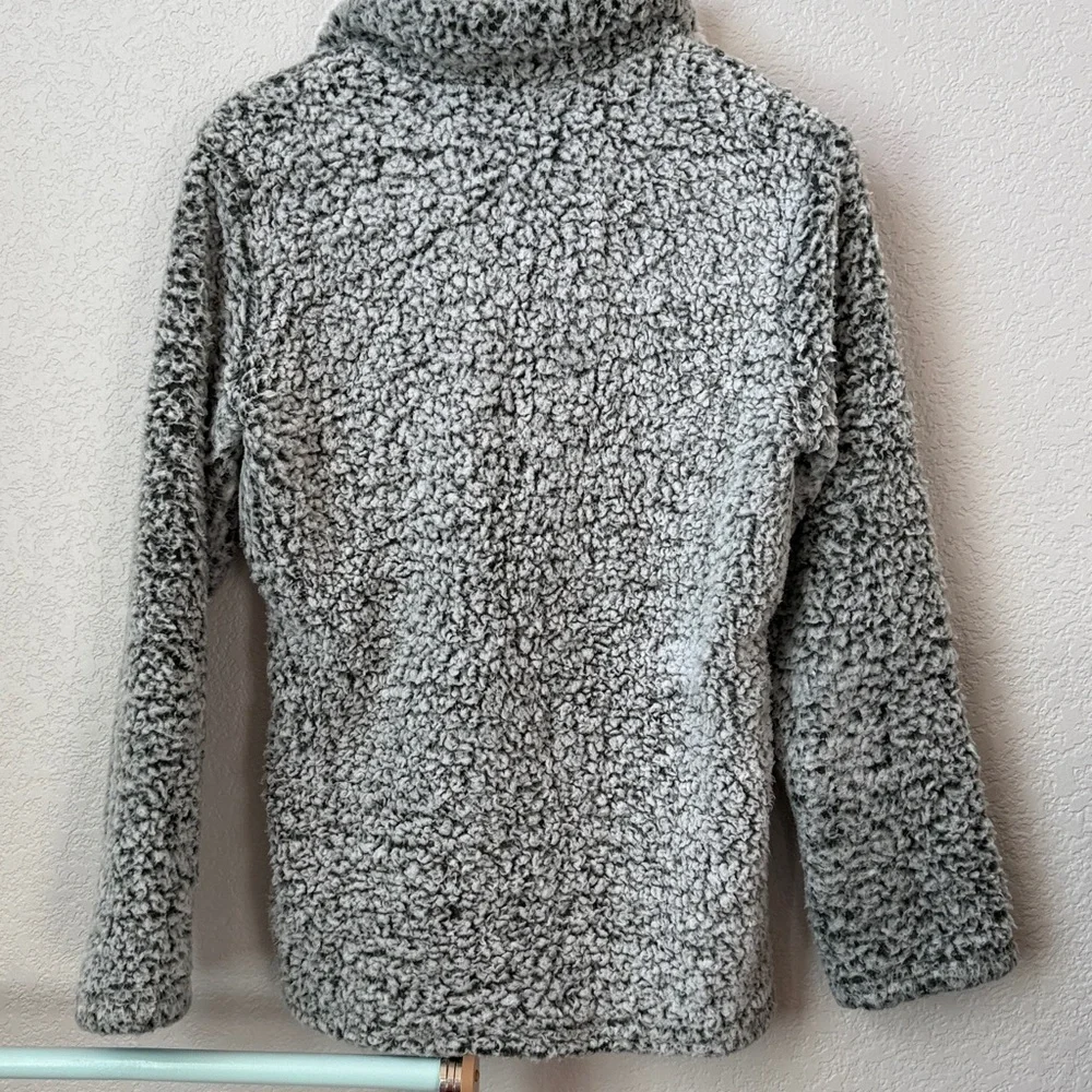 Love Tree Sherpa Sweater Quarter Zip Green and White Size Small - Picture 7 of 8
